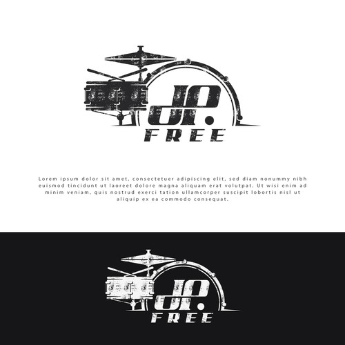 Drummer logo with the title 'An inspiring logo for a drummer.'