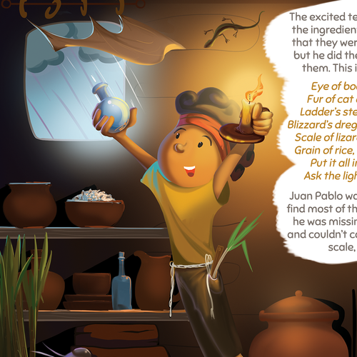 Digital artwork with the title 'Book illustration.'