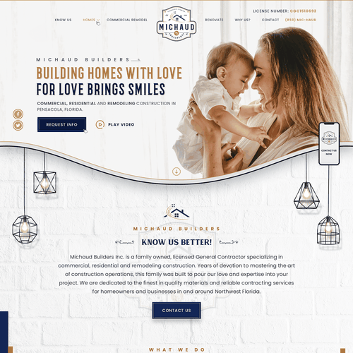 Vintage website with the title 'Website for Michaud Builders Inc'