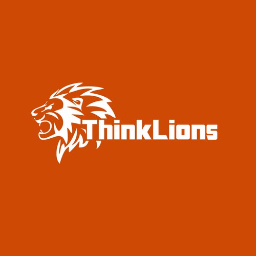 Mahogany logo with the title 'Bold logo for ThinkLions'
