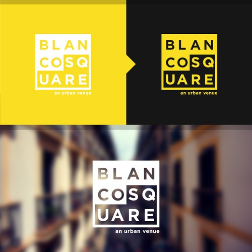 Yellow and black design with the title 'Blanco Square'