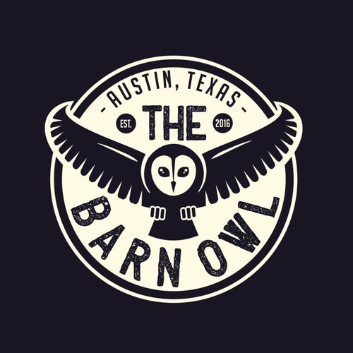 Owl design with the title 'vintage bar logo'