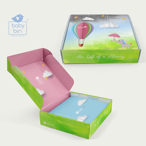 Baby packaging with the title 'Box for BabyBin'