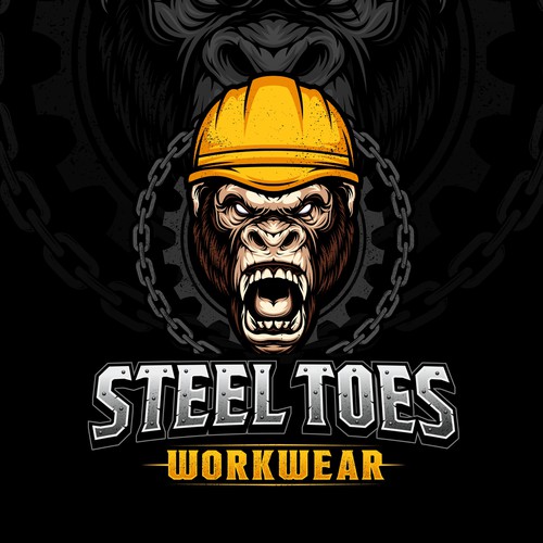 Vector logo with the title 'STEEL TOES WORKWEAR'
