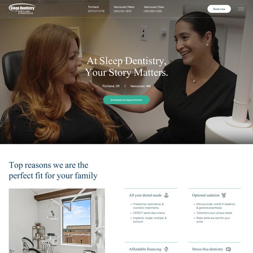 Dental website with the title 'Modern Family Dental Website'