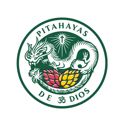 Dragon logo with the title 'Pitahayas de Dios'