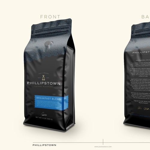 Coffee label with the title 'Coffee packaging'