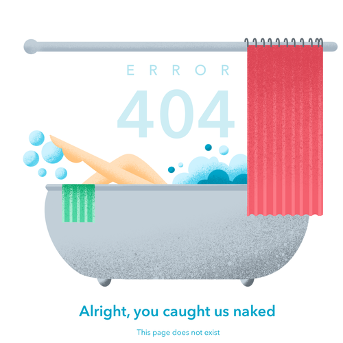 Professional illustration with the title 'Error Page Design for Usabilla'