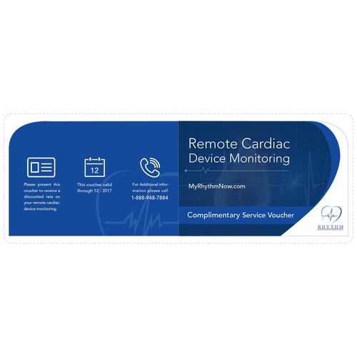 Voucher design with the title 'Rhythm Voucher Card Design'