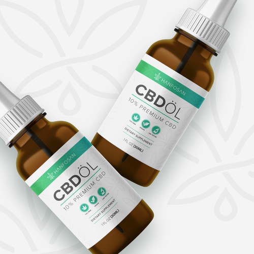 Cannabis label with the title 'CBD Oil Label Design'