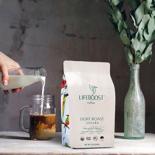 Photo editing design with the title 'Digital visuals for Coffee Brand '