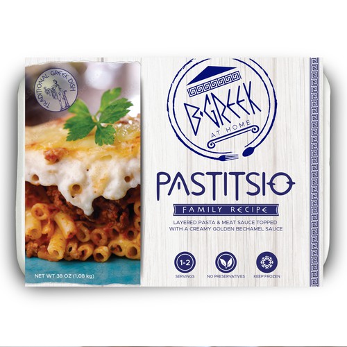 Frozen food packaging with the title 'sleeve design for frozen meal '