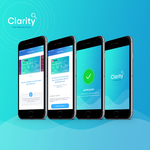 Credit card design with the title 'Financial iOS App Design'