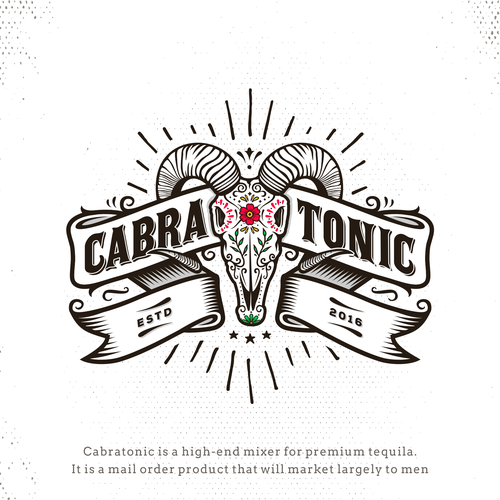 Dia de los Muertos logo with the title 'Logo proposal for Cabra Tonic.'