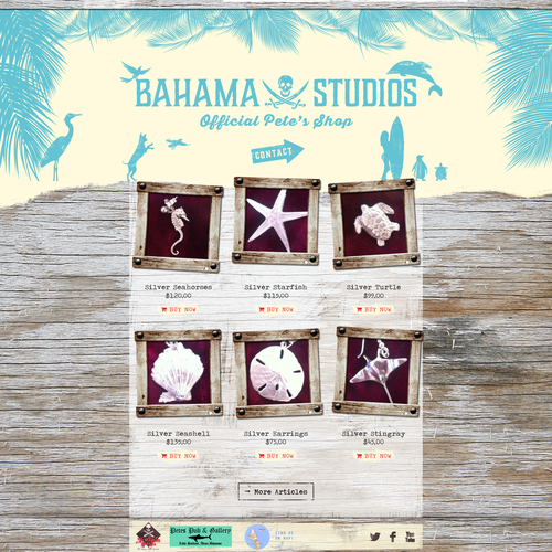 Eshop design with the title 'Bahama Studios'