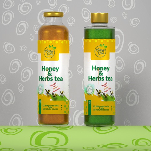 Herbal label with the title 'HONEY & HERBS TEA'