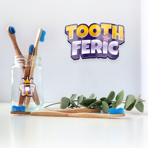 Superhero logo with the title 'tooth fairy-superhero themed logo for dental clinic'