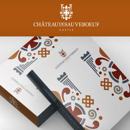 History design with the title 'CHATEAU DE SAUVEBOEUF'