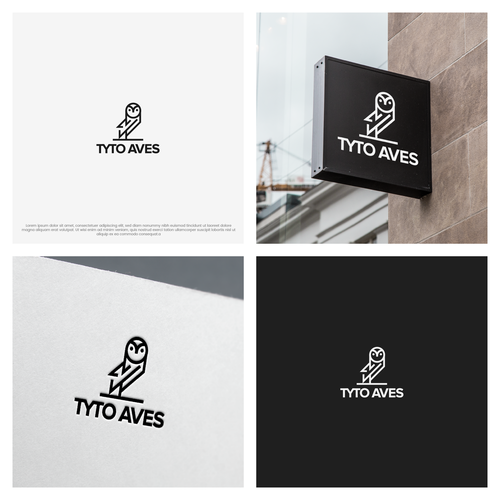 Owl logo with the title 'Bold minimalistic line art logo'