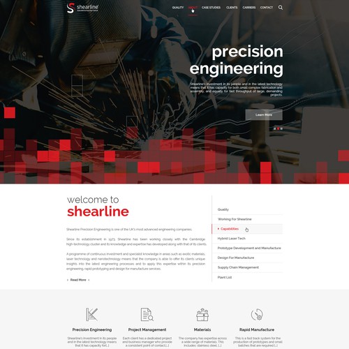 Single page website with the title 'Homepage mock-up'