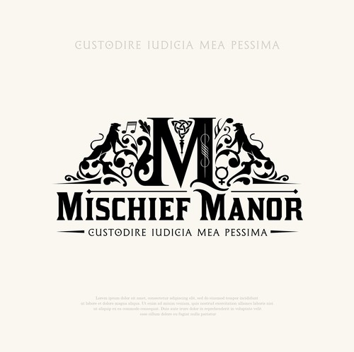 Family crest design with the title 'Mischief Manor - Family Crest logo design'