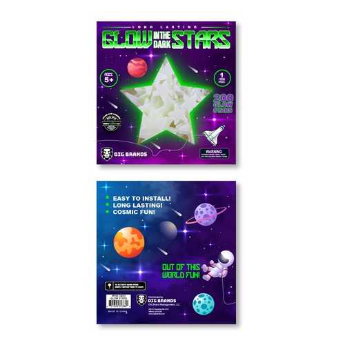 Dark packaging with the title 'GLOW IN THE DARK STARS'