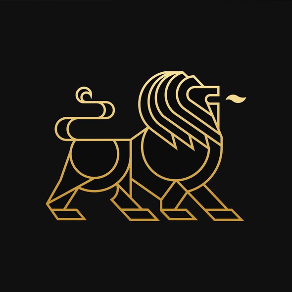 Geometric lion logo with the title 'LYON INTERIM'