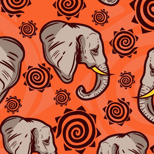 African artwork with the title 'Seamless pattern for jacket'