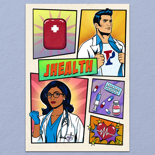 Science artwork with the title 'Poster for medical students'