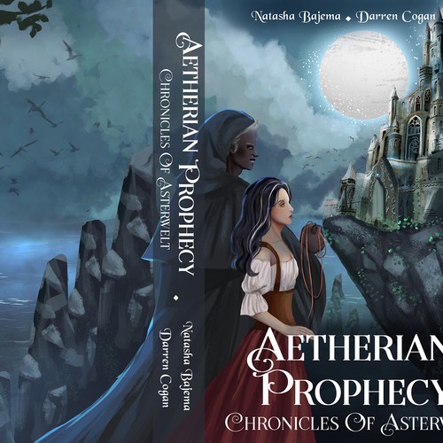 Medieval book cover with the title 'Fantasy Book'