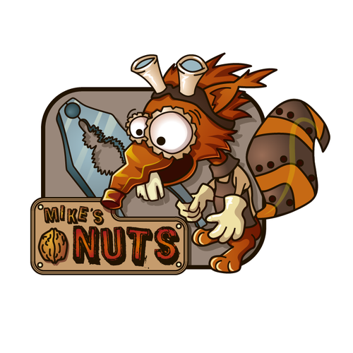 Crazy logo with the title 'mike's nuts'