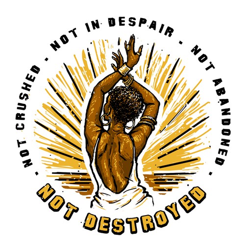 Community t-shirt with the title '"Not Destroyed" - Inspirational quote T-shirt design'