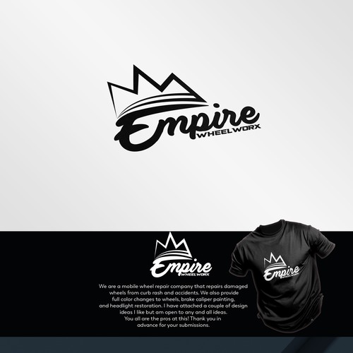 Wheel design with the title 'empire wheel worx'