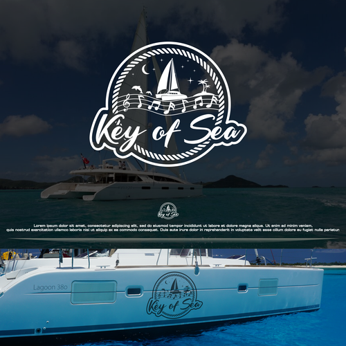 Traveling design with the title 'Logo Concept Key os Sea'