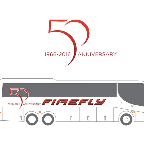 Sticker and decal logo with the title '50 Anniversary Design'