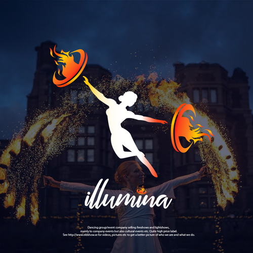 Fire brand with the title 'FIRE DANCE LOGO CONCEPT FOR ILLUMINA'
