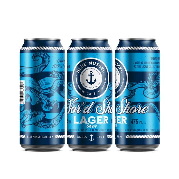 Nautical design with the title 'Label design for a lager beer - nautical feel'