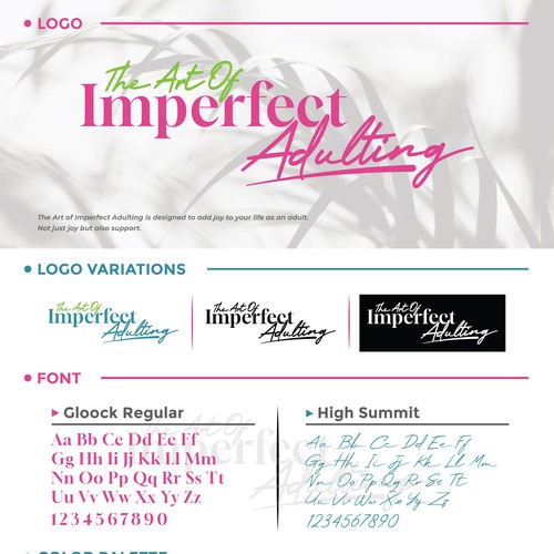 Psychology brand with the title 'IMPERFECT ADULTING'