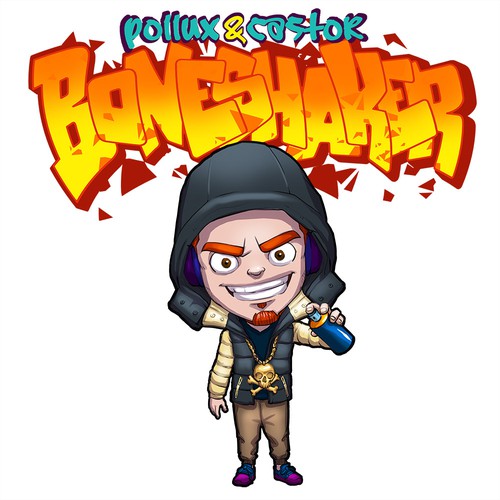 Graffiti artwork with the title 'Boneshaker'