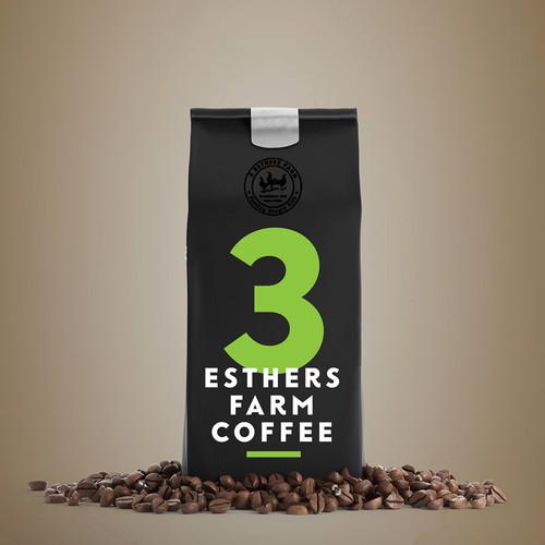 Roasted coffee packaging with the title 'Bold design for coffee packaging '