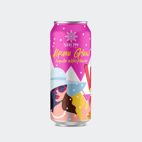 Can packaging with the title 'Packaging Design for Snow Tequila Spritz'