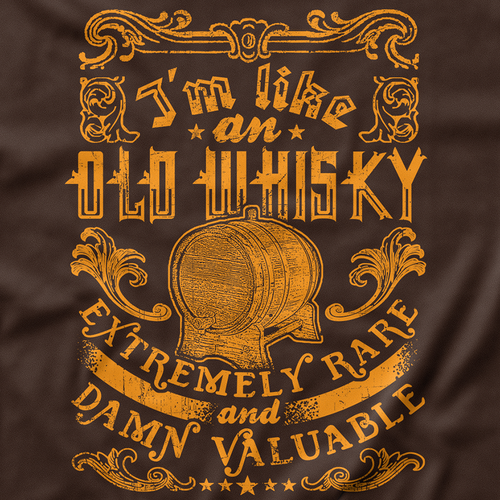 Old school t-shirt with the title 'Like Old Whisky T-shirt'