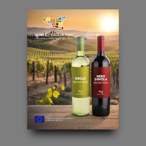 Magazine ad design with the title 'Magazine ad for Wines of Sicilia DOC'