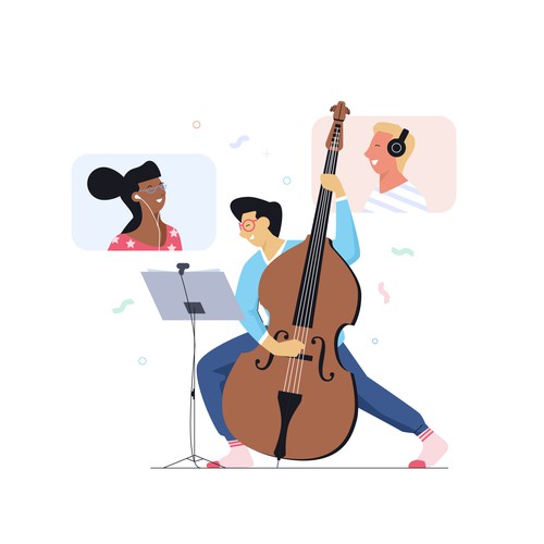 Guitar design with the title 'App illustrations'