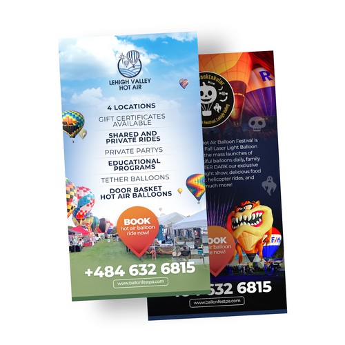 Catchy design with the title 'Hot Air Balloon Ride & Festival Flyer '