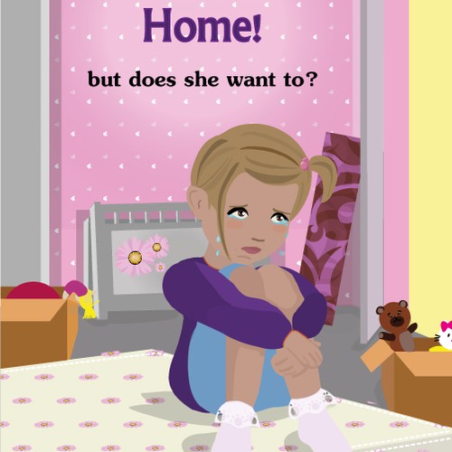 Cartoon book cover with the title 'Alessia moves Home!'