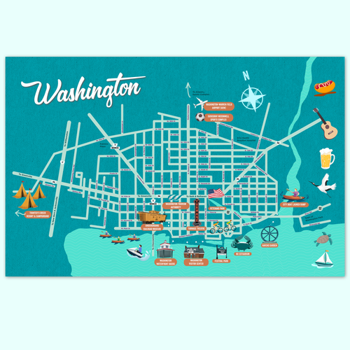 Washington design with the title 'Washington Map'