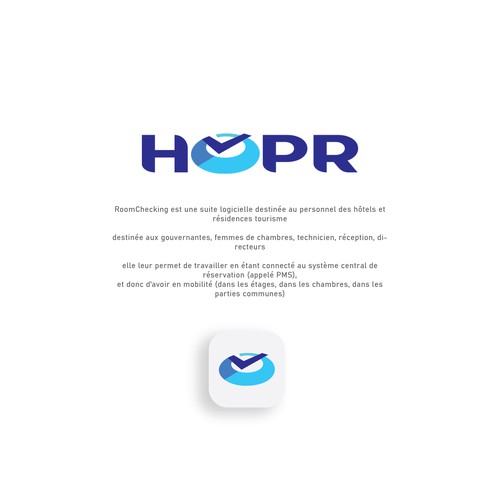 Beverage brand with the title 'HopR Room Checker logo'