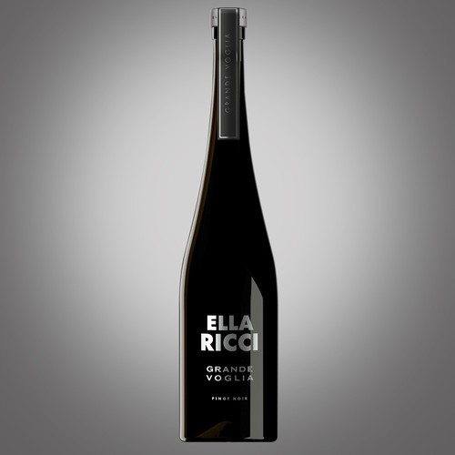Pinot noir label with the title 'Ella Ricci Wine'