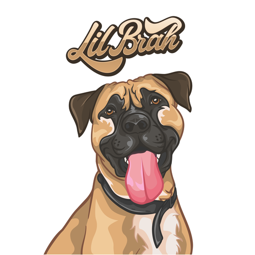 Dog artwork with the title 'lilbrah'